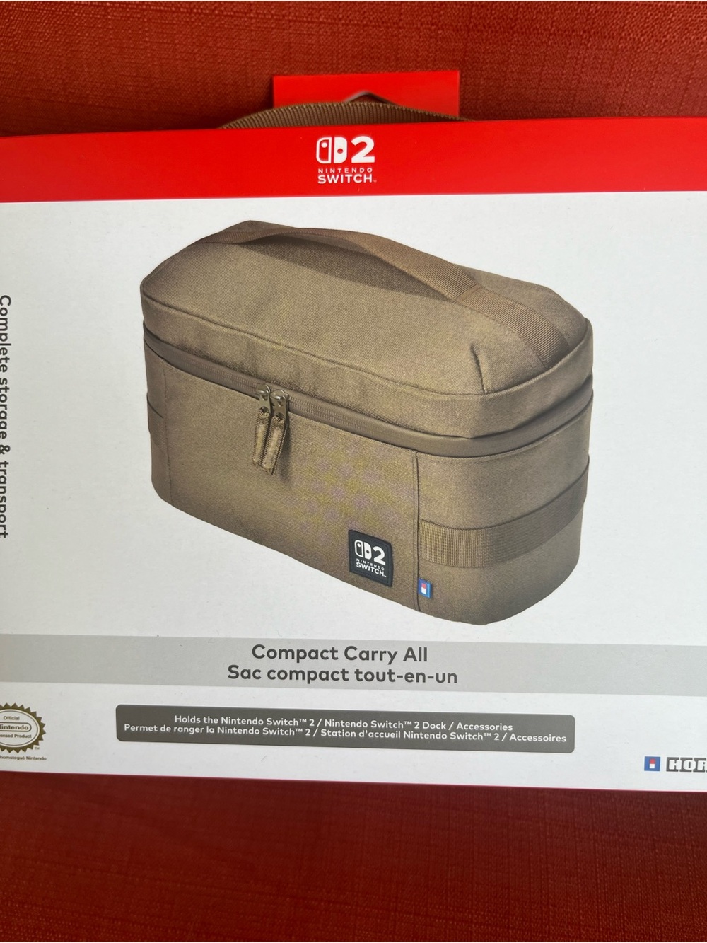 Hori Nintendo Compact Carry All Case — Tan & Beige - Picture 2 of 4